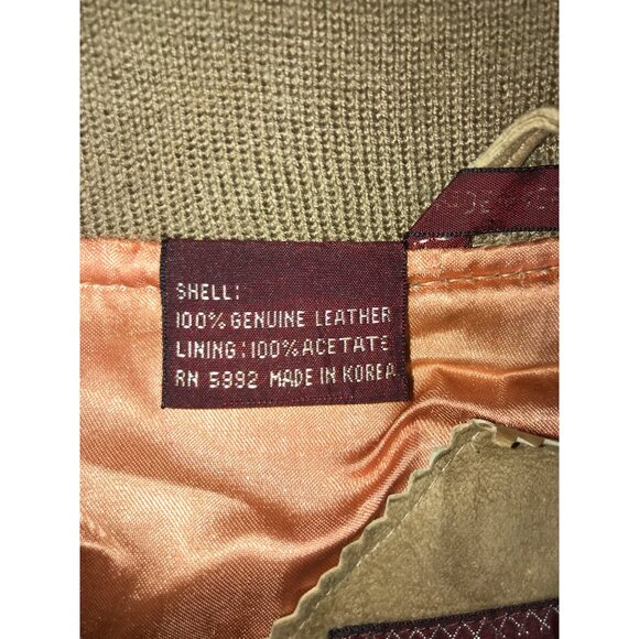 Jos. A Bank Men's Vintage Beige Suede Full Zip Bomber Jacket - Picture 4 of 8